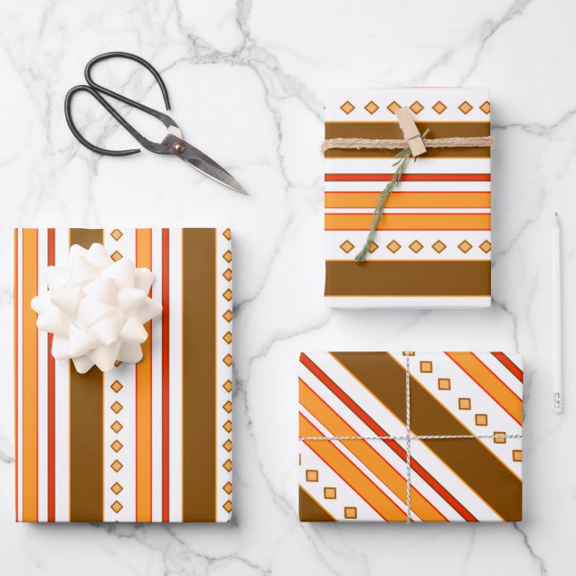 Helles, rustikales Muster Druckpapier Geschenkpapier Set (Vorderseite)