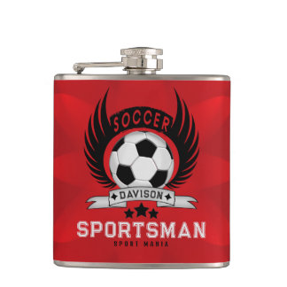 Helles Soccer-Logo Personalisiertes Design Flachmann