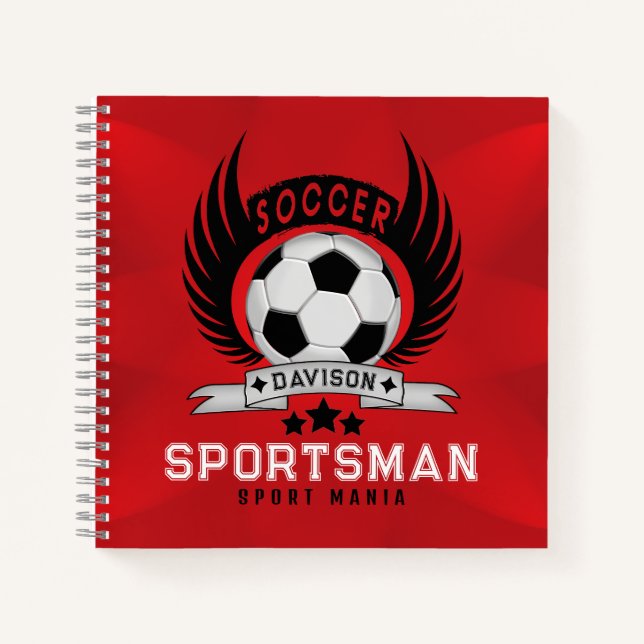 Helles Soccer-Logo Personalisiertes Design Notizbuch (Vorderseite)