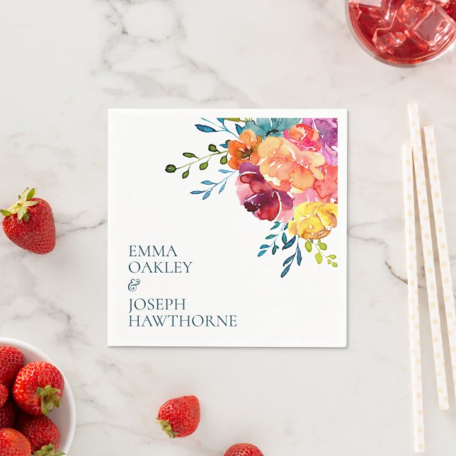 Helles Sommer farbenfrohe Hochzeitspapier Napkin Serviette (Beispiel)