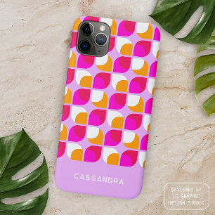 Helles Sommer-Pink-Orange-Midcentury-Kunstmuster iPhone 16 Pro Max Hülle