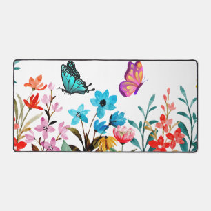 Helles Sommer-Wildblume-Grenzdesign Schreibtischunterlage
