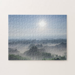 Helles Sonnenlicht in den Bambusbäumen Taiwan Puzzle