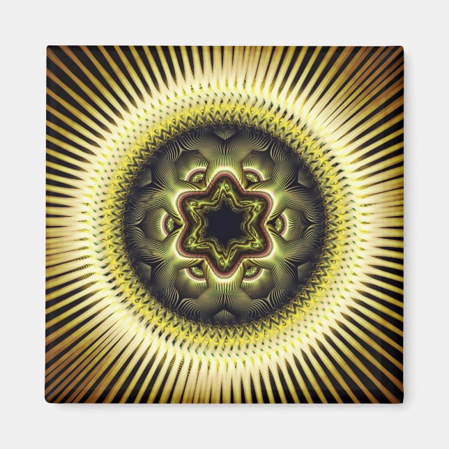 Helles, sonniges psychedelisches Muster Magnet (Vorne)
