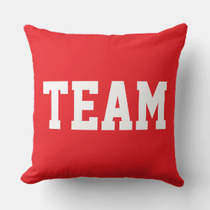 Helles sportliches Rot lustiges athletisches TEAM Kissen