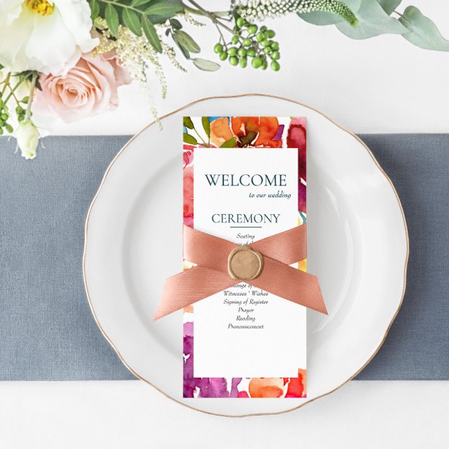 Helles Summer bunt Custom Wedding Programm (Von Creator hochgeladen)