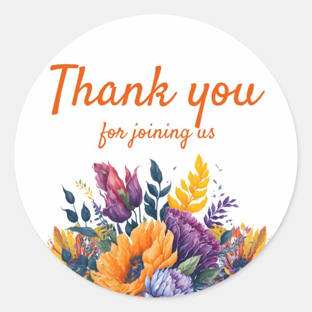 Helles Summer Sunflower Brautparty Einladung Runder Aufkleber (Vorderseite)