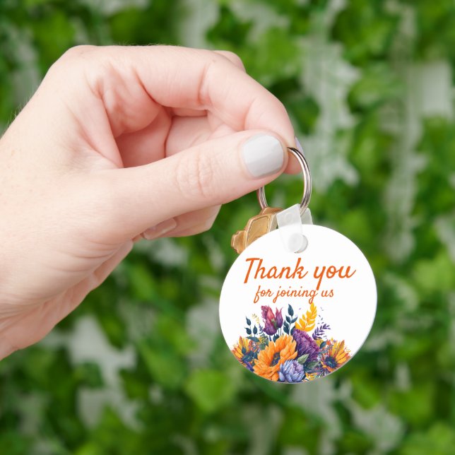 Helles Summer Sunflower Brautparty Einladung Schlüsselanhänger (Hand)