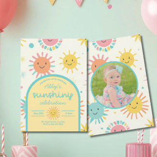 Helles Sunshiny Day Foto Geburtstag Einladung