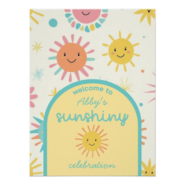 Helles Sunshiny Day Foto Geburtstag Poster (Vorderseite)