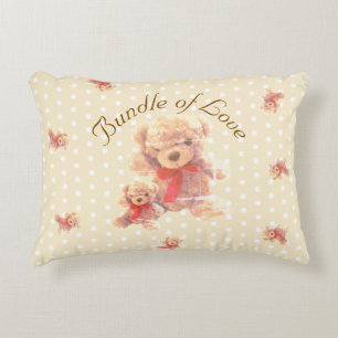 Helles Tannengrau vintage Teddybär-Kinderzimmer Dekokissen