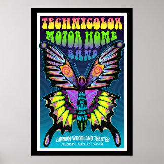 Helles TMH Psychedelic Butterfly Lurman Konzert Poster