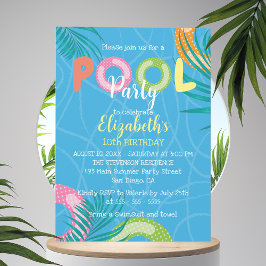 Helles Tropical Summer Fun Geburtstag Pool Party Einladung