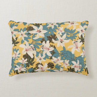 Helles tropisches Blätter Lily Pattern Dekokissen