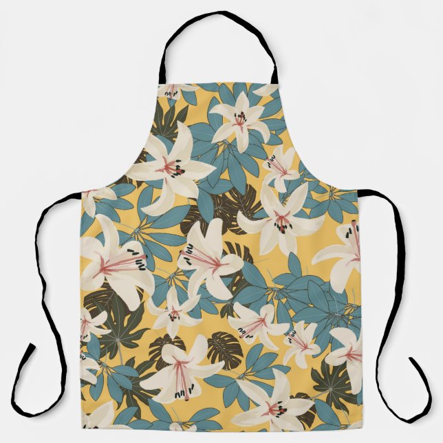 Helles tropisches Blätter Lily Pattern Schürze (Vorderseite)