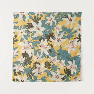 Helles tropisches Blätter Lily Pattern Wandteppich