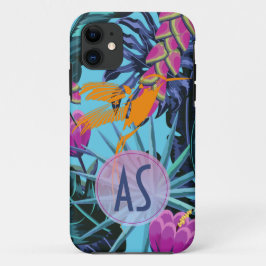 Helles tropisches Foliage Muster mit Hummingbird Case-Mate iPhone Hülle