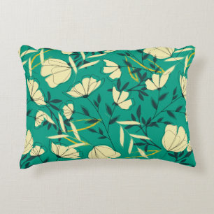 Helles tropisches nahtloses Muster mit Blätter und Dekokissen