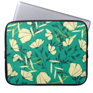 Helles tropisches nahtloses Muster mit Blätter und Laptopschutzhülle