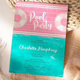 Helles tropisches Party rosa blau Süß 16 Einladung