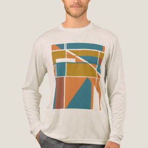 Helles Türkis Orange Rost Fette Große Formen Abstr Tri-Blend Shirt