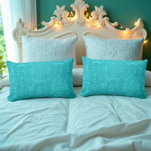 Helles Türkisblau Aquamarines Aqua Damask Muster Lendenkissen