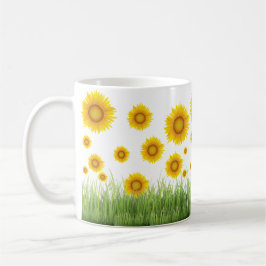 Helles und elegantes Sonnenblumendesign Kaffeetasse