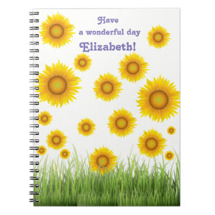 Helles und elegantes Sonnenblumendesign Notizblock