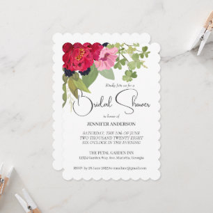 Helles und farbenfrohe Blumengarten Brautparty Einladung
