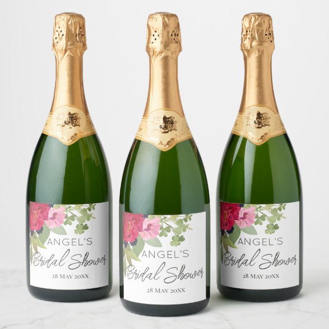 Helles und farbenfrohes BlumenBouquet Brautparty (Flaschen)