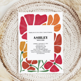 Helles und farbenfrohes Brautparty im Jugendstil Einladung