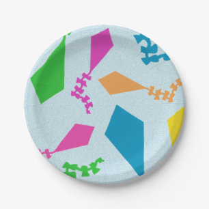 Helles und farbenfrohes Drachenmuster Pappteller