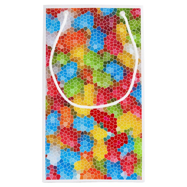 Helles und farbenfrohes, einzigartiges Muster Kleine Geschenktüte (Rückseite)