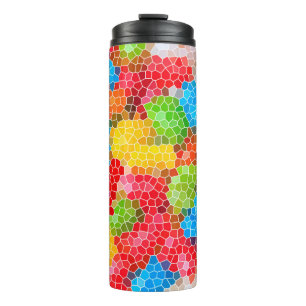 Helles und farbenfrohes, einzigartiges Muster Thermosbecher