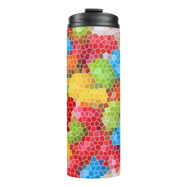 Helles und farbenfrohes, einzigartiges Muster Thermosbecher (Vorderseite)