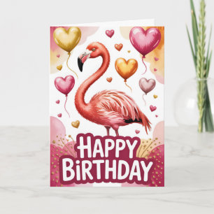 Helles und süßes Flamingo-Geburtstagsbild Karte