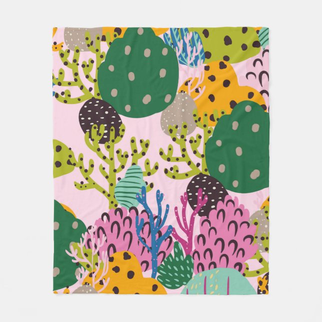 Helles Unterwasser-Illustrationsmuster mit schön Fleecedecke (Vorderseite)