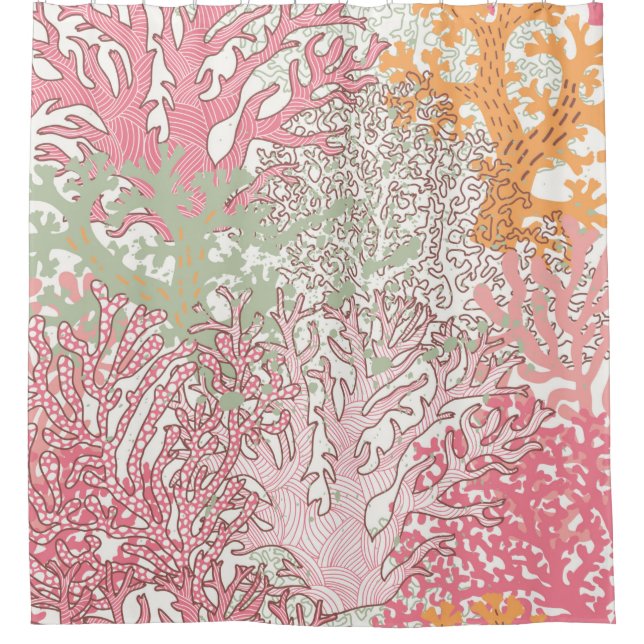 Helles Unterwasser-nahtloses Muster mit schönem  Duschvorhang (Vorderseite)