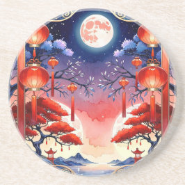 Helles Vollmond Getränkeuntersetzer