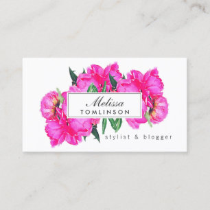 Helles Wasser Pink Peonies Stylist, Schönheit Visitenkarte