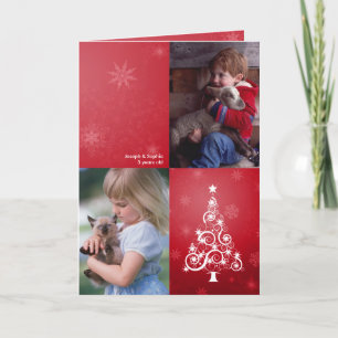 Helles Weihnachten gefaltete Foto-Karte