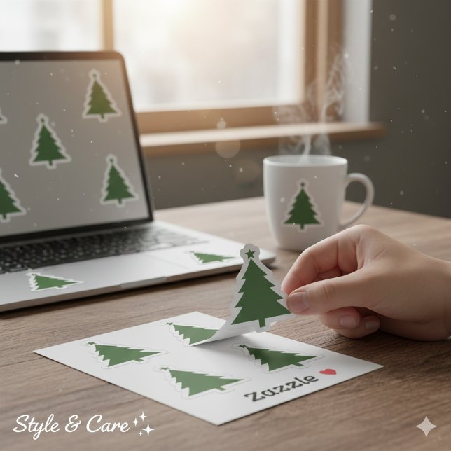 Helles Weihnachtsbaum-Sticker-Set mit 4 Bögen Aufkleber (Bright Christmas Tree Sticker Set In 4 Sheet Count)