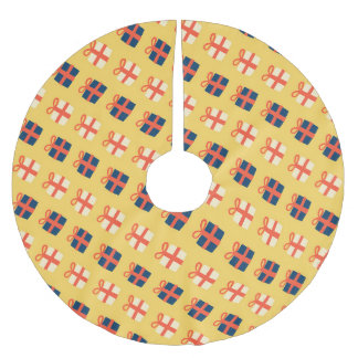 Helles Weihnachtsgeschenke Muster Polyester Weihnachtsbaumdecke
