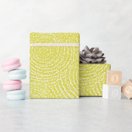 Helles Zitronengelb Glanz Weiß Glitter Muster Geschenkpapier