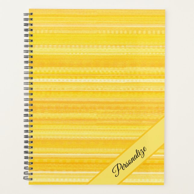 Helles Zitronengelb Modernes Muster Kalender Planer (Vorderseite)