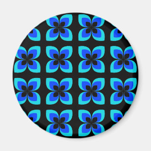 Helles, zweifarbiges Muster der blauen Blume Magnet