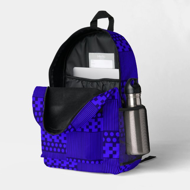 HELLEVI-DRUCKENDE BACKPACK BEDRUCKTER RUCKSACK (Rückseitige Ecke links (Offen) )