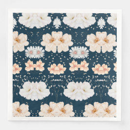 Hellfarbene Blume mit dunklem Ozeanhintergrund Serviette