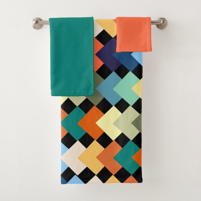 Hellfarbene Diamanten Badetuch Set (Insitu)