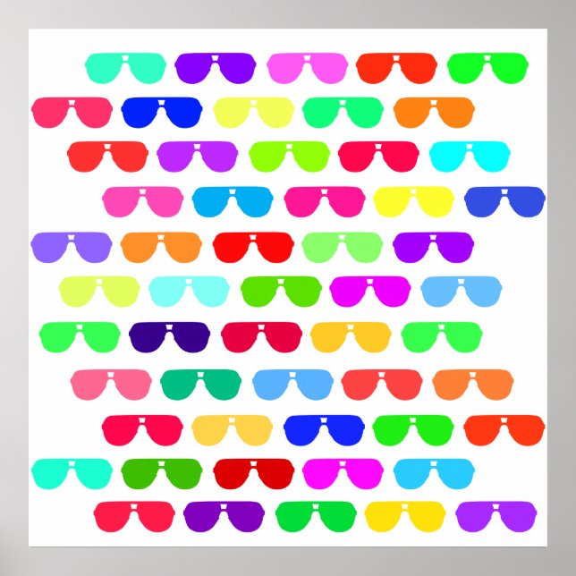 Hellfarbene Sommersonnenbrille Poster (Vorne)